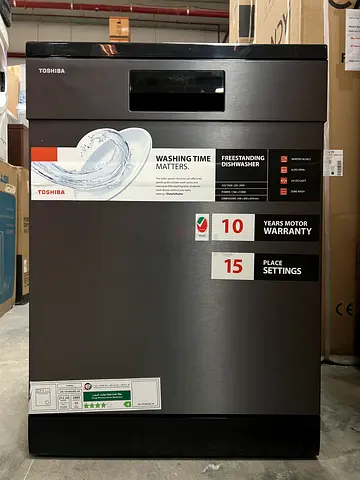 New Toshiba Dishwasher 15-Place Settings with 3 Layers Basket DW-15F3ME(BS)-AE without Box