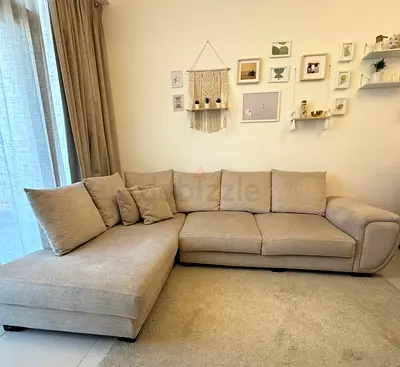Urgent sale Beige L-shaped Corner Sofa - 5 Seater with Chaise