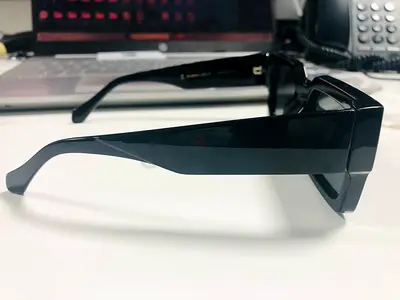 Black rectangular fashion sunglasses — gently used