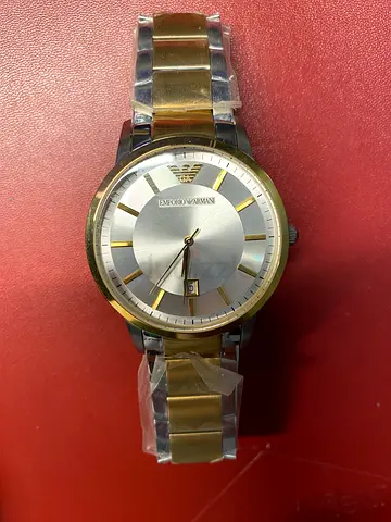 Emporio Armani Renato AR2449 Men's Watch – Silver Dial, Two-Tone Stainless Steel, Unused
