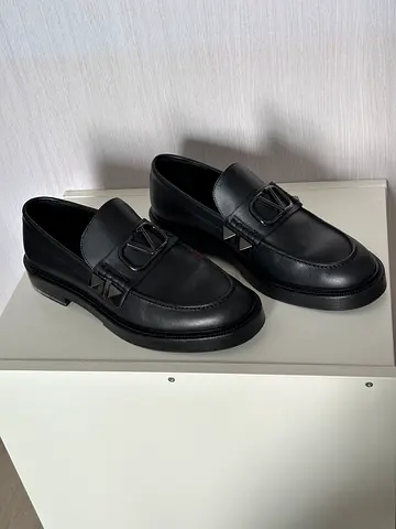 Valentino Garavani Rockstud Leather Loafers - Black - Excellent Condition