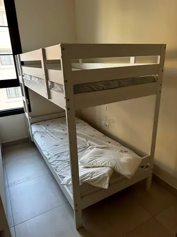 IKEA White Bunk Bed with 2 Mattresses – 90 x 160 cm