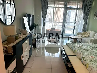 Fully Furnished Studio for Rent | Burj Khalifa View | 5-Min Walk to Metro