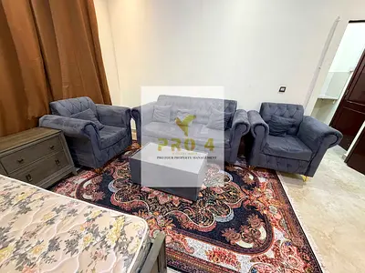 New Villa Fully Furnished Big Studio First Floor Monthly 4800 with Balcony ADDC Free at Al Nahyan Area