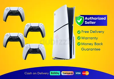 Sony PlayStation 5 Gaming Console Slim – Disc Edition with 4 Controllers, PS5 | New | Warranty | FR