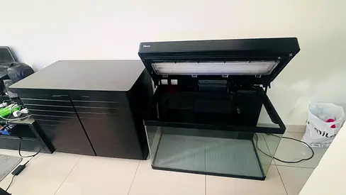 Glass Aquarium Fish Tank with Hood and Filtration — Good Condition