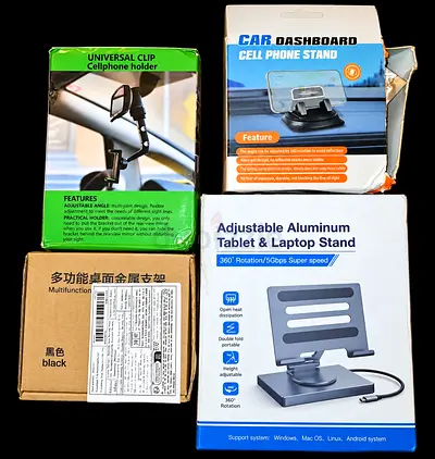 Laptop, Tablet & Car Phone Stand Bundle – 4 Items