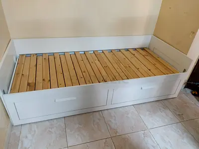 IKEA brimness daybed with 2 big storage drawers and 2 IKEA mattresses.