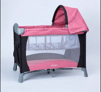 Junior travel cot pink with mattress /location Sharjah Al Majaz 3
