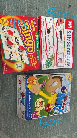 Lot of 3 Educational Word Games — Bingo, Silly Sentences & Smarty