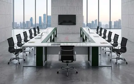 White U-Shape Conference Table | Ergospace UAE