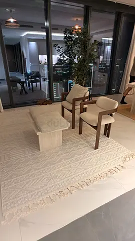 White Aztec rug