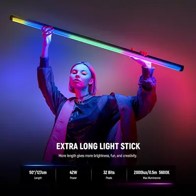 Neewer TL120C RGB Tube Light, 42W Full Color RGBWW Photography