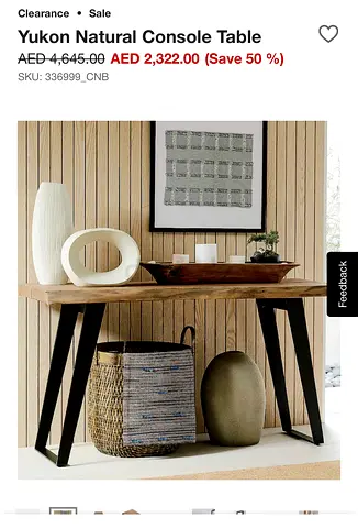 Crate and Barrel Console