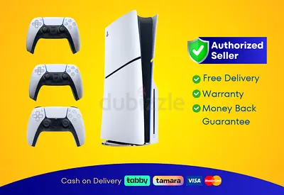 Sony PlayStation 5 Gaming Console Slim – Disc Edition with 3 Controllers, PS5 | New | Warranty | FR