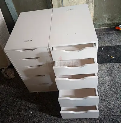 Set of two white 5-drawer chest units (IKEA style) - good condition