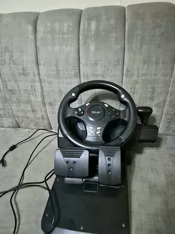 Logitech-style USB Racing Wheel with Pedals and Gear Shifter