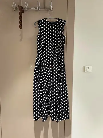 Black and white polka dot sleeveless midi dress - brand new with tag