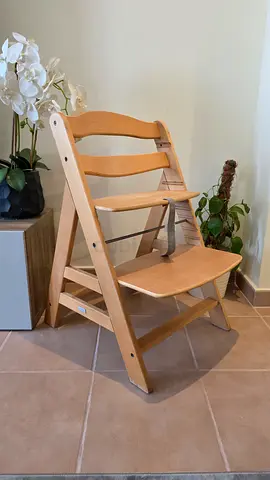 Hauck Adjustable Wooden Baby High Chair (Stokke-style) - Natural Finish