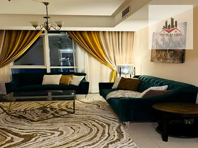 Sharjah, Al Khan, second floor, furnished, hotel room, hall, kitchen, and two bathrooms, direct vie