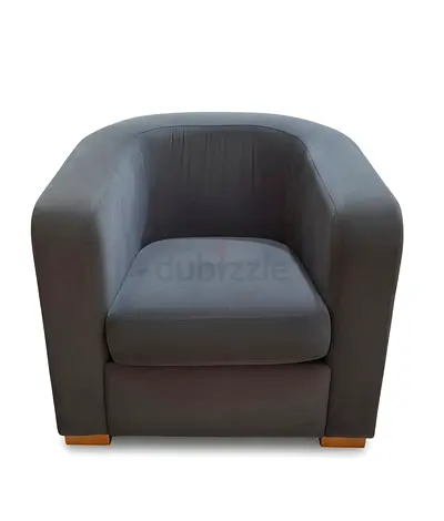 Dark grey single armchair - modern tub chair