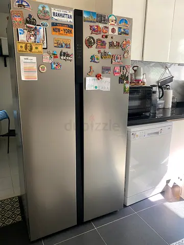 Side-by-side Refrigerator - Silver, Good Condition