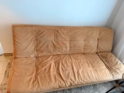 Beige convertible futon sofa bed - good condition