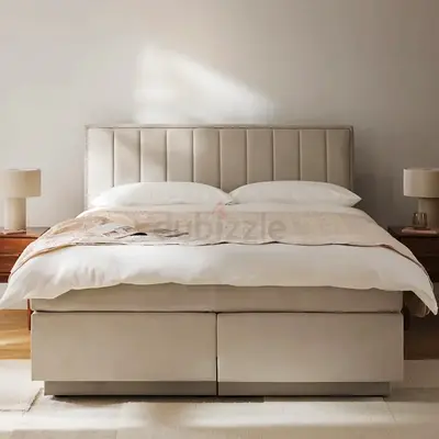 Sleek line headboard 2 drwers queen bed