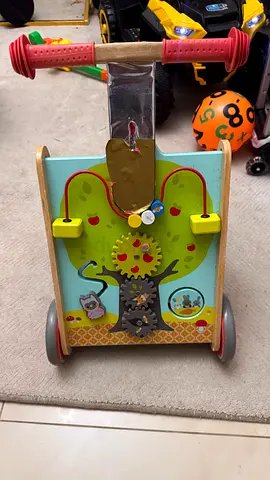 Wooden Activity Walker with Gears and Beads - Good Condition