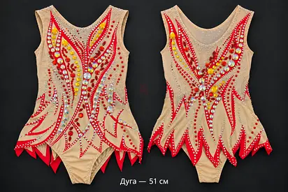 Rythmic gymnastic leotard beige/red 5-6 years