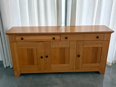 Solid wood sideboard / buffet cabinet in light oak - good condition