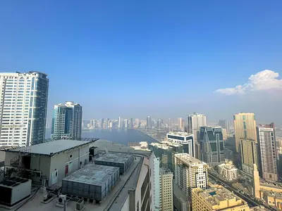 2-Bedroom Apartment for Sale in Al Majaz 3, Sharjah, Near Al Qasba | Full Sea View, High Floor, 2 Balconies