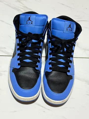 Air Jordan 1 Mid Sneakers - University Blue, Size 46