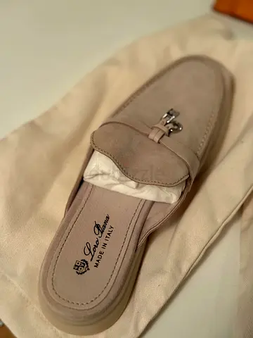 Loro piana original suede slip-on mules - size 37.5