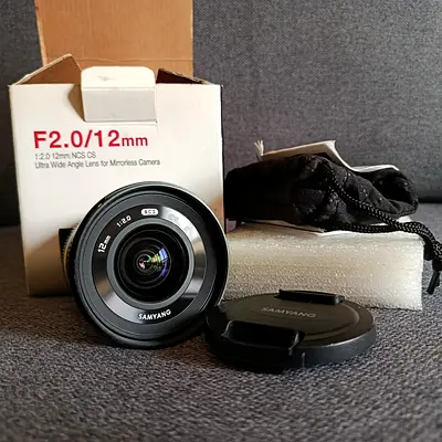 Samyang 12mm F2.0 NCS CS Ultra Wide Angle Lens (for mirrorless) - New