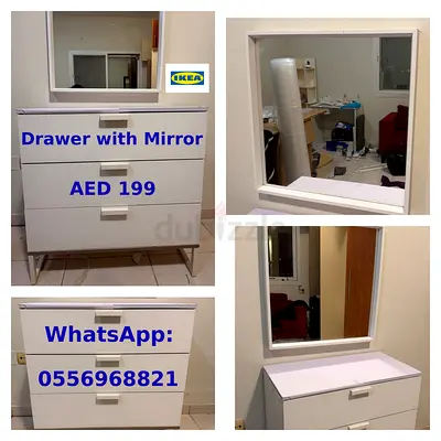 3-Drawer Dresser with Wall Mirror from IKEA - URGENT SELL