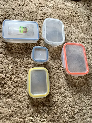 Set of Glass Food Storage Containers - Various Sizes, Snap-Lid