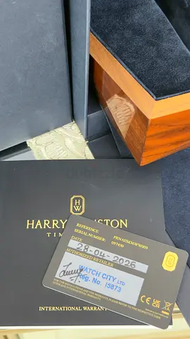 Harry Winston watch warranty card and box (Reference card shown)