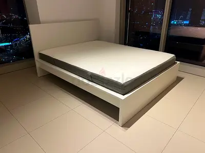 IKEA Queen Size Bed with Headboard and Mattress— bought for 3000 selling for AED 1500