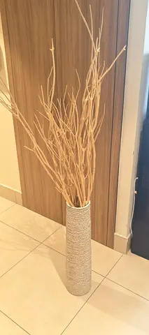 Tall Decorative Floor Vase with Natural Driftwood Sticks