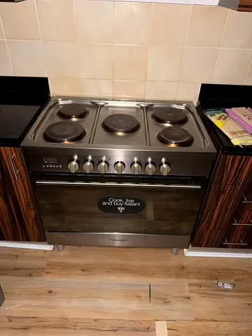 Stainless Steel 5-Burner Electric Cooker with Oven - Good Working Condition