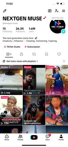TikTok Account: NEXTGEN MUSE (26.3K followers) - Account for Sale