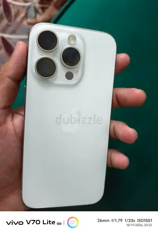 iPhone 15 Pro (White) - Back Panel Shown, Good Condition, no damges and scratches