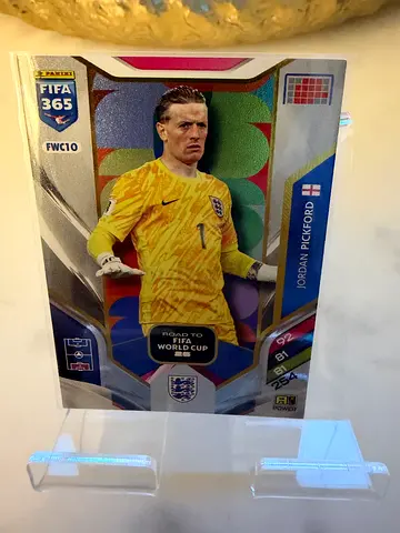 Jordan Pickford FIFA 365 collectible trading card (in display stand)