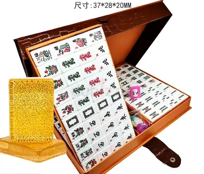 Mahjong tiles of 36mm + 4 racks transparent colors + 1 matching mat