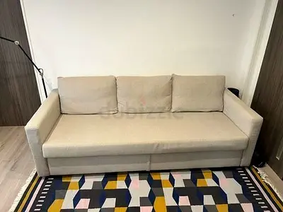 IKEA FRIHETEN 3-Seater Sofa Bed – Beige