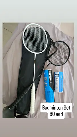 Badminton set with rackets, shuttlecocks and cover - used