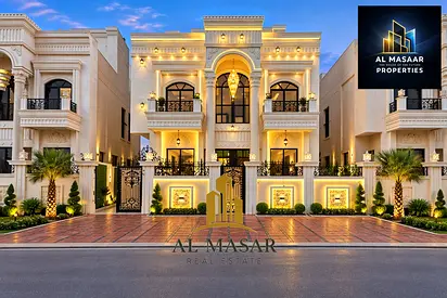 Classic-style villa with two floors and a roof, featuring a palatial design. Available for freehold ownership; the price includes registration and own