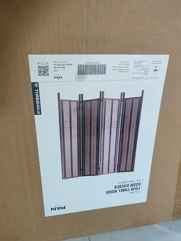 Wooden 4-Panel Room Divider / Folding Screen - New in Box
