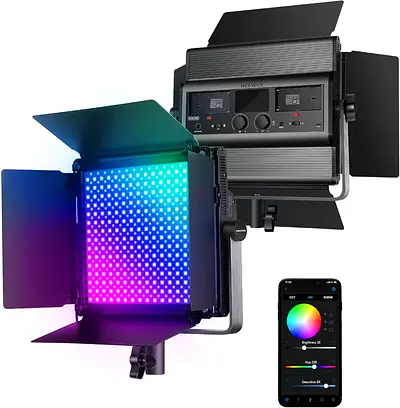 NEEWER RGB1200 60W RGB LED Video Light with APP & 2.4G Control, 22000 Lux@0.5m/1% Precise Min Dimmin